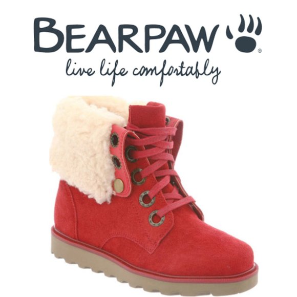 BearPaw Shoes - BearPaw Kay Cranberry Suede Boots - Size 7